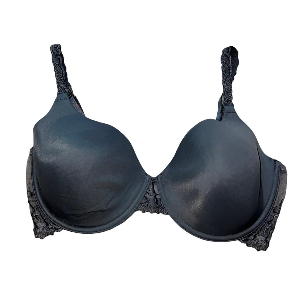 Wacoal A Rose iWomens Lace Embroidered Underwire Bra Size 34DD Gray Nylon/Spande